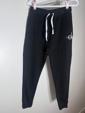 Calvin Klein Black Jogger Sweatpants with White Drawstring